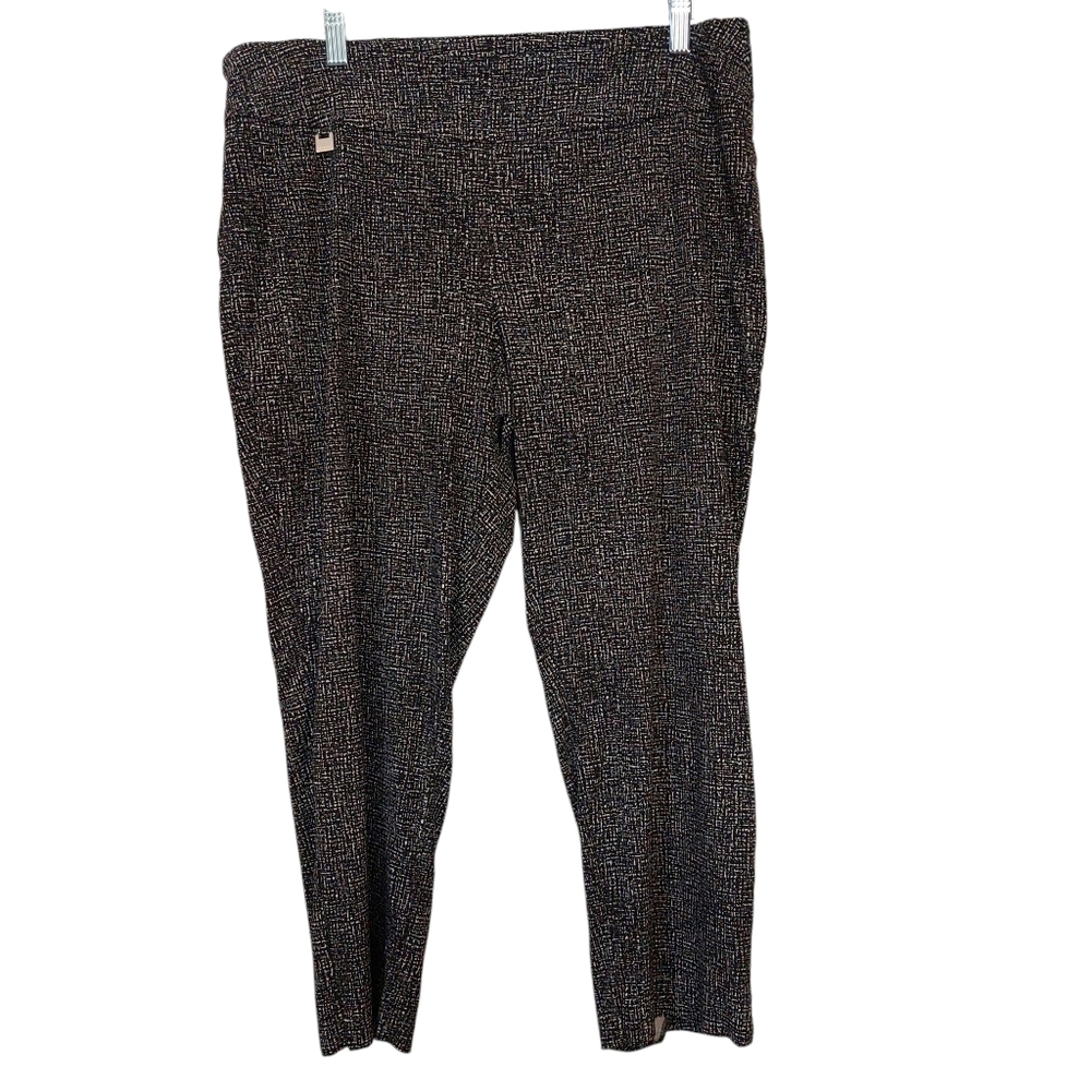 Peck And Peck Elegant Black and White Pull On Women's Cropped Pants 14 EUC